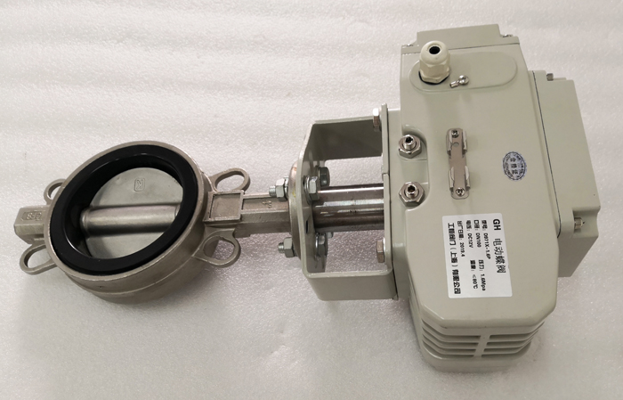24V、12V電動(dòng)蝶閥_灑水車(chē)/消防車(chē)用閥正面圖